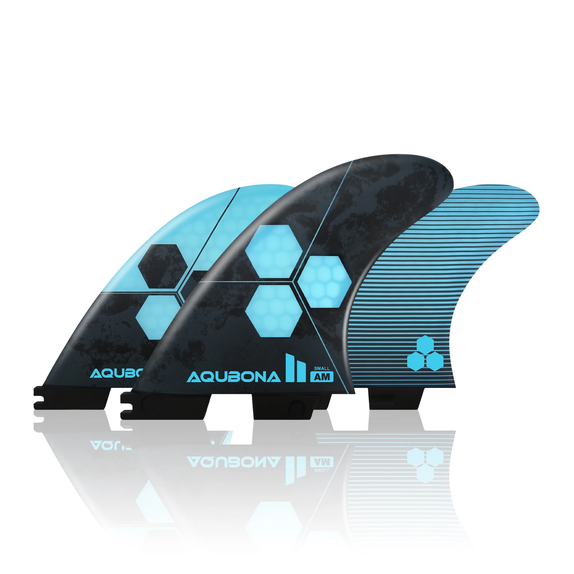 AQUBONA Surfboard Fins Honeycomb Fiberglass Performance Tri Fin Compatible with Single Tab or  Twin Tab Surfboards S/M/L Size 5
