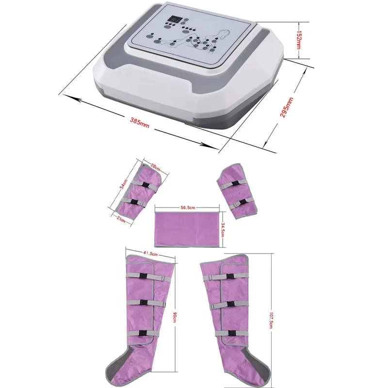 Professional Pressotherapy Machine Purple Lymphatic Massage Device Arms Shoulders Belly Legs Waist Air Compression Foot Pump 4
