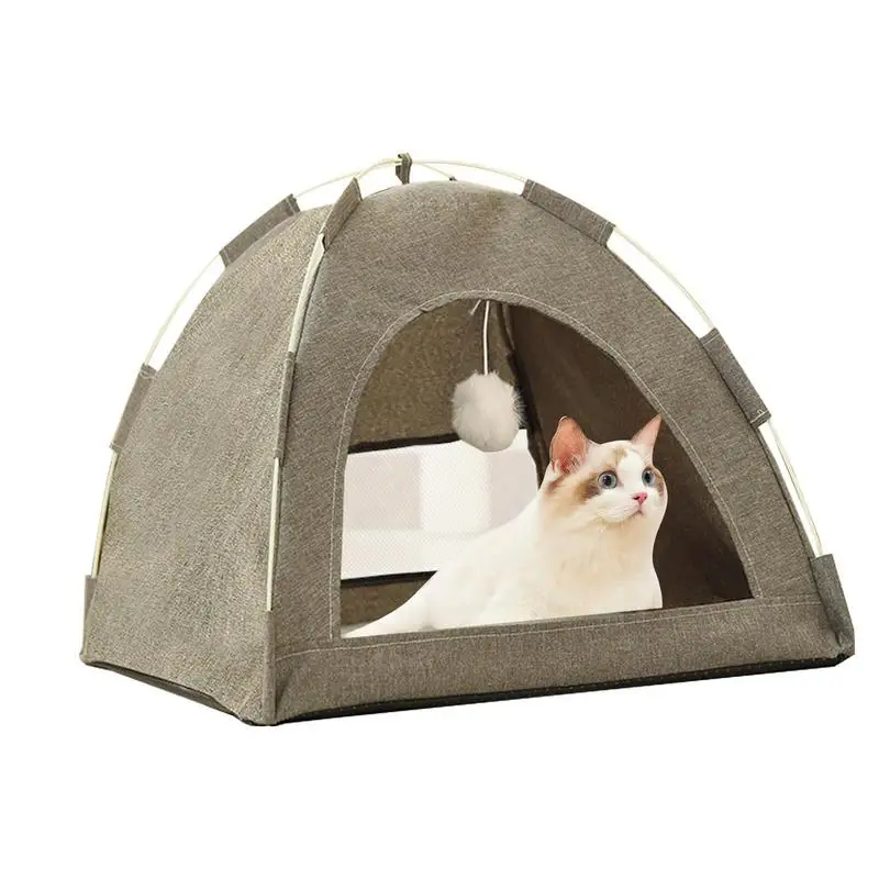 

Cat Play Tents Universal Teepee Tent Beds Breathable Teepee Tent Beds Pet House Dog Cage Removable Camping Pet Sun Shelter Dog