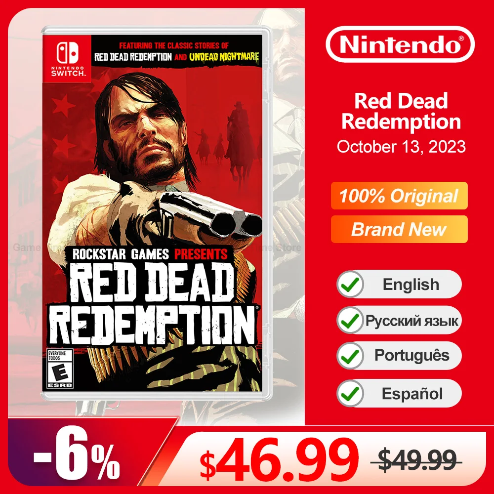Red Dead Redemption Nintendo Switch Game Console 100 Original Cartão de Jogo Físico Jogador Ação Ofertas