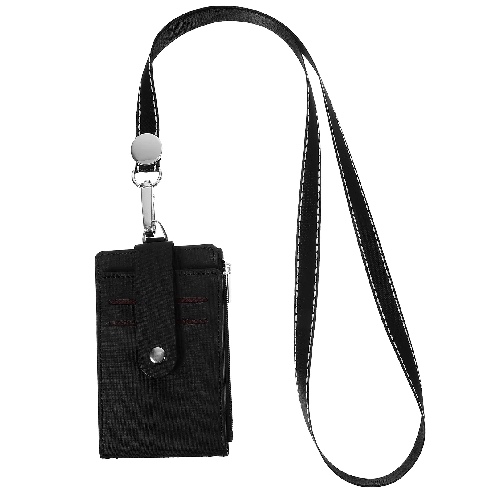 

Neck Credit Card ID Holder (gray with Rope) Sleeve School Cards Keeper Lanyards Cover for Student Name Tag Work Sleeves