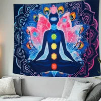 نسيج شاكرا السبعة للتأمل ، ديكور جدار البوذية الهندية ، نسيج ماندالا ، هيبي بوهيمي سحري ، ديكور منزلي لليوجا 3