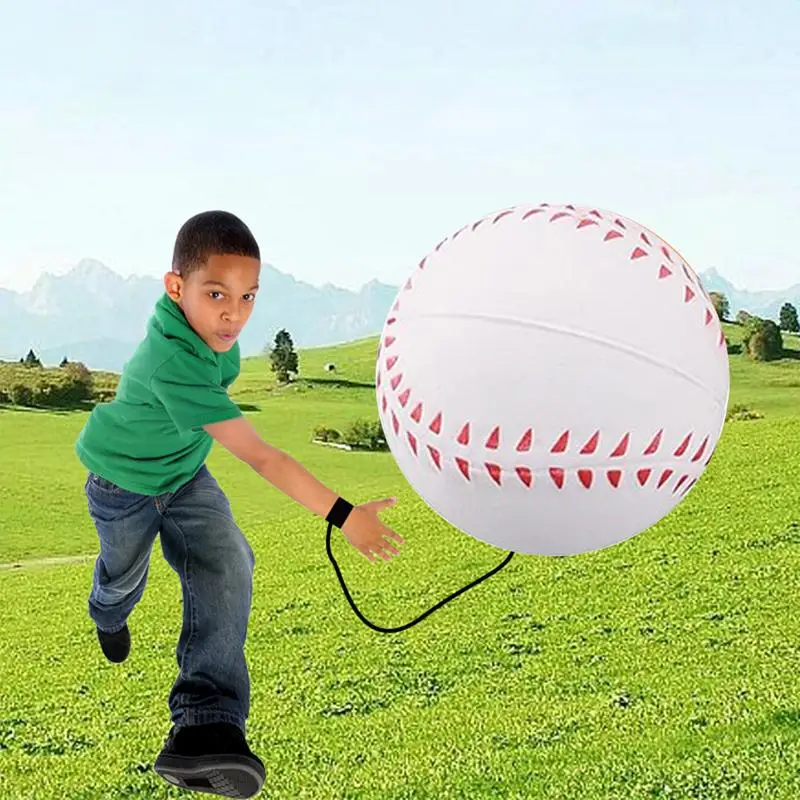 Wrist Return Ball Portable High Elasticity Tear-Resistant Football Shape Bouncy Ball Wristband Toy Outdoor Wrist Strength Traine