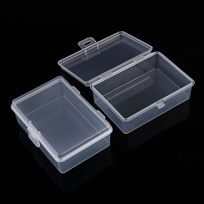 plastic storage box Transparent Plastic Simple Rectangular Box With Lid Plastic Flip Lid Storage Box For Pills Household Storage Organizer Case