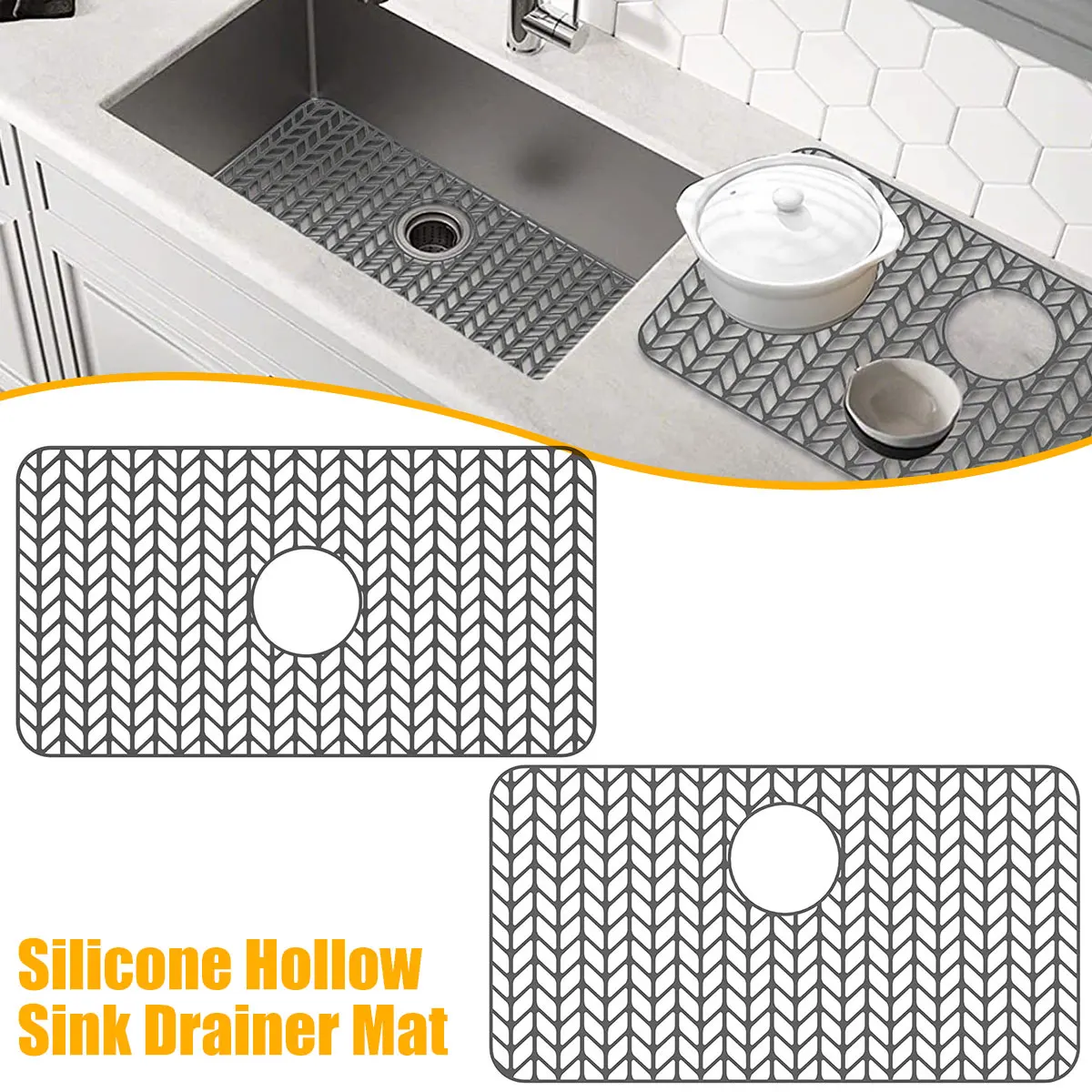 Protectores De Silicona Para Fregadero De Cocina, Alfombrilla Plegable