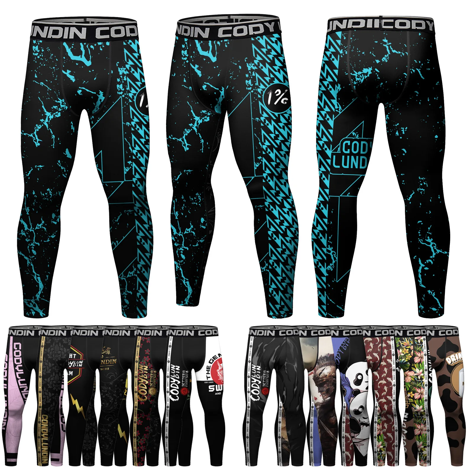 

Men's Sport Compression Pants Gym Running Tights MMA Basketball Leggings Quick Dry Fit Jogging Training Fitness Workout Trousers