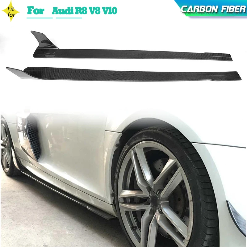 

Carbon Fiber Car Side Skirts Extensions For Audi R8 V8 V10 GT Coupe 2-Door 2008-2015 Racing Side Skirt Body Kits Accessories