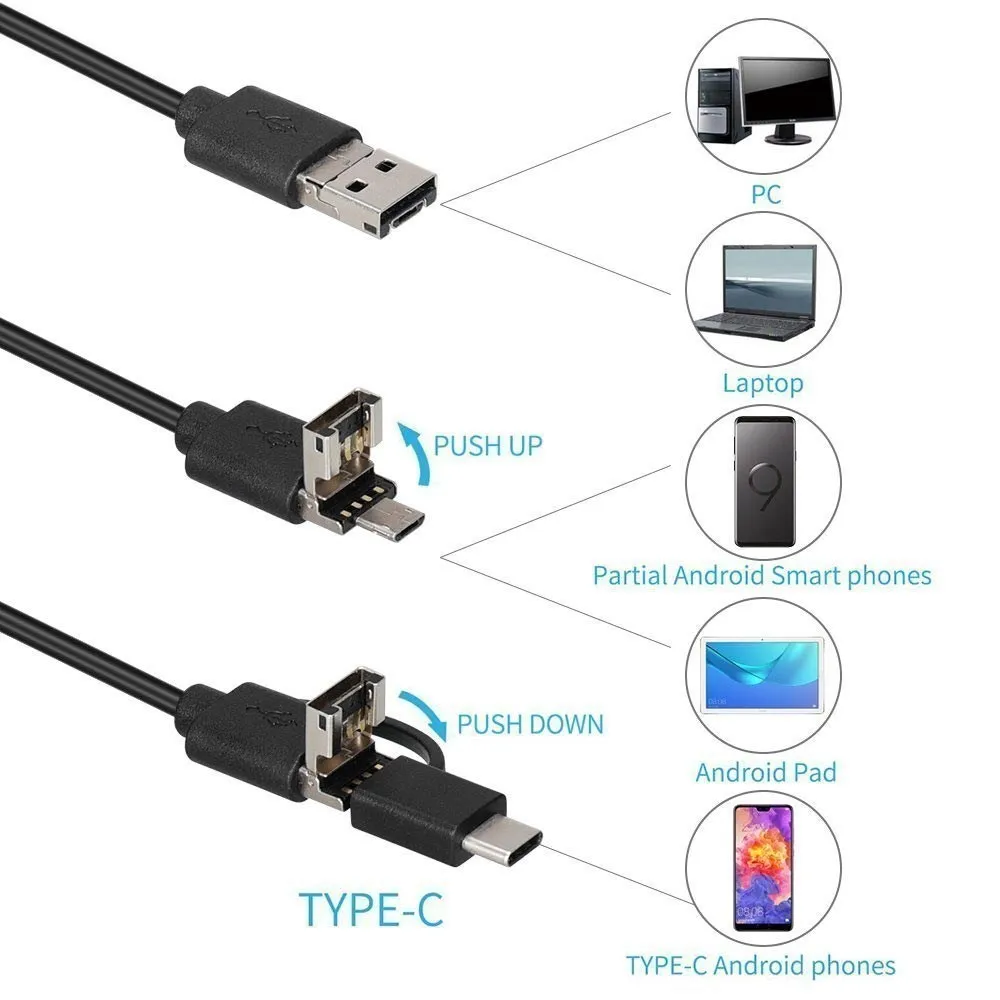 wireless camera for home Endoscope for Smartphone Flexible Camera Endscope Usb Android Borescope Car Probe Andoscopic Phone the Type Inspection Sewer cctv security cameras