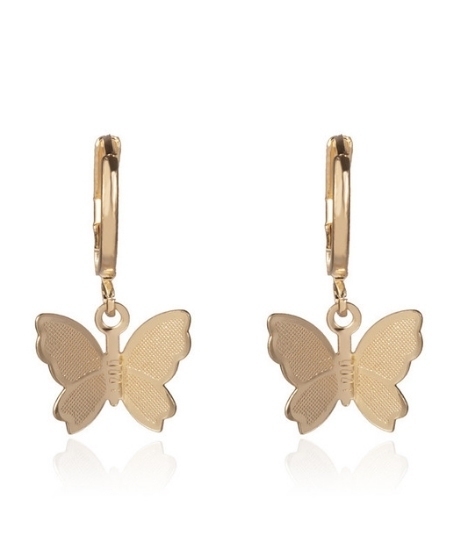 Fashion Geometric Butterfly Clip Earring for Teens Women Ear Cuffs Cool Jewelry Retro Chain Long Hanging Earings Metal Gift