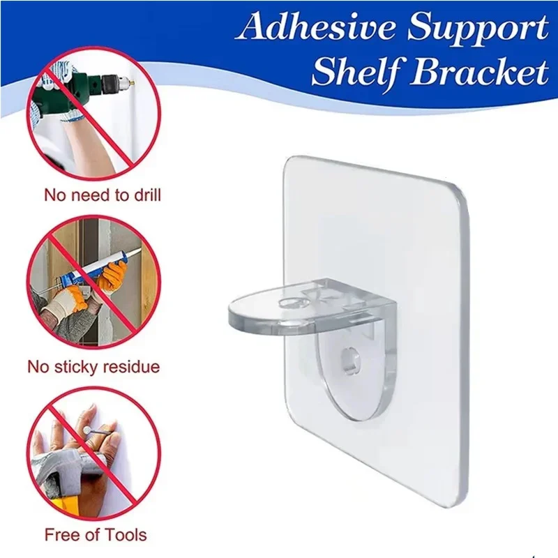 10pcs Adhesive Shelf Support Pegs Shelf Support Adhesive Pegs Closet Cabinet Clips Wall Hangers Strong Holders