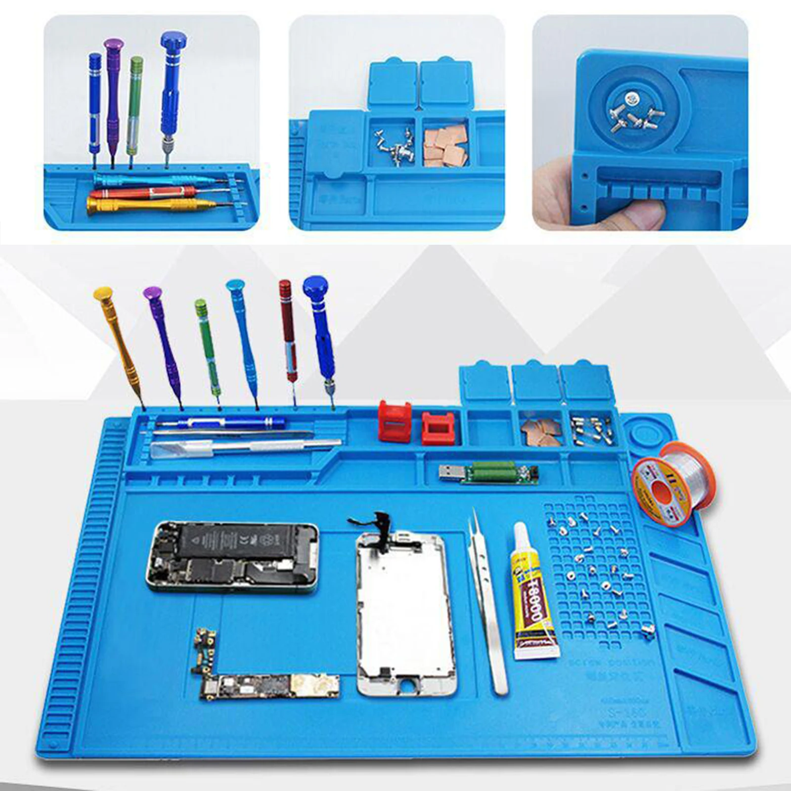 

Silicone Solder Mat Solder Pad Platform Repair Pad Welding Maintenance Electronics Heat Resistant Solder Mat for Computer Repai