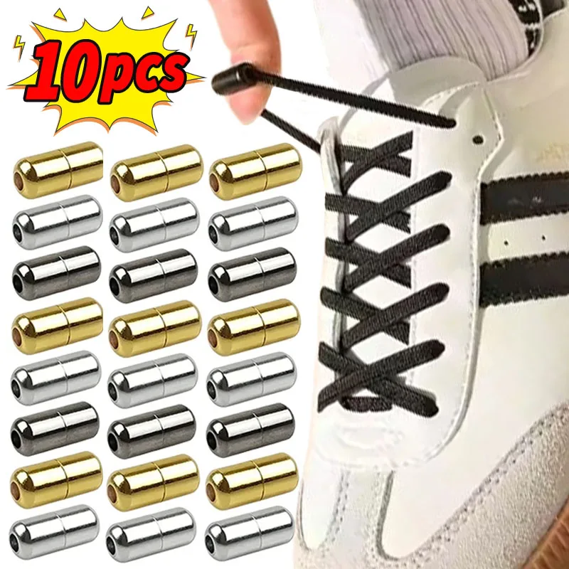 

For Shoes Shoelaces Semicircle Buckles No Tie Buckle Connector Sneakers Shoelace Quick Tie Shoe Laces Metal Capsule Ties Lock