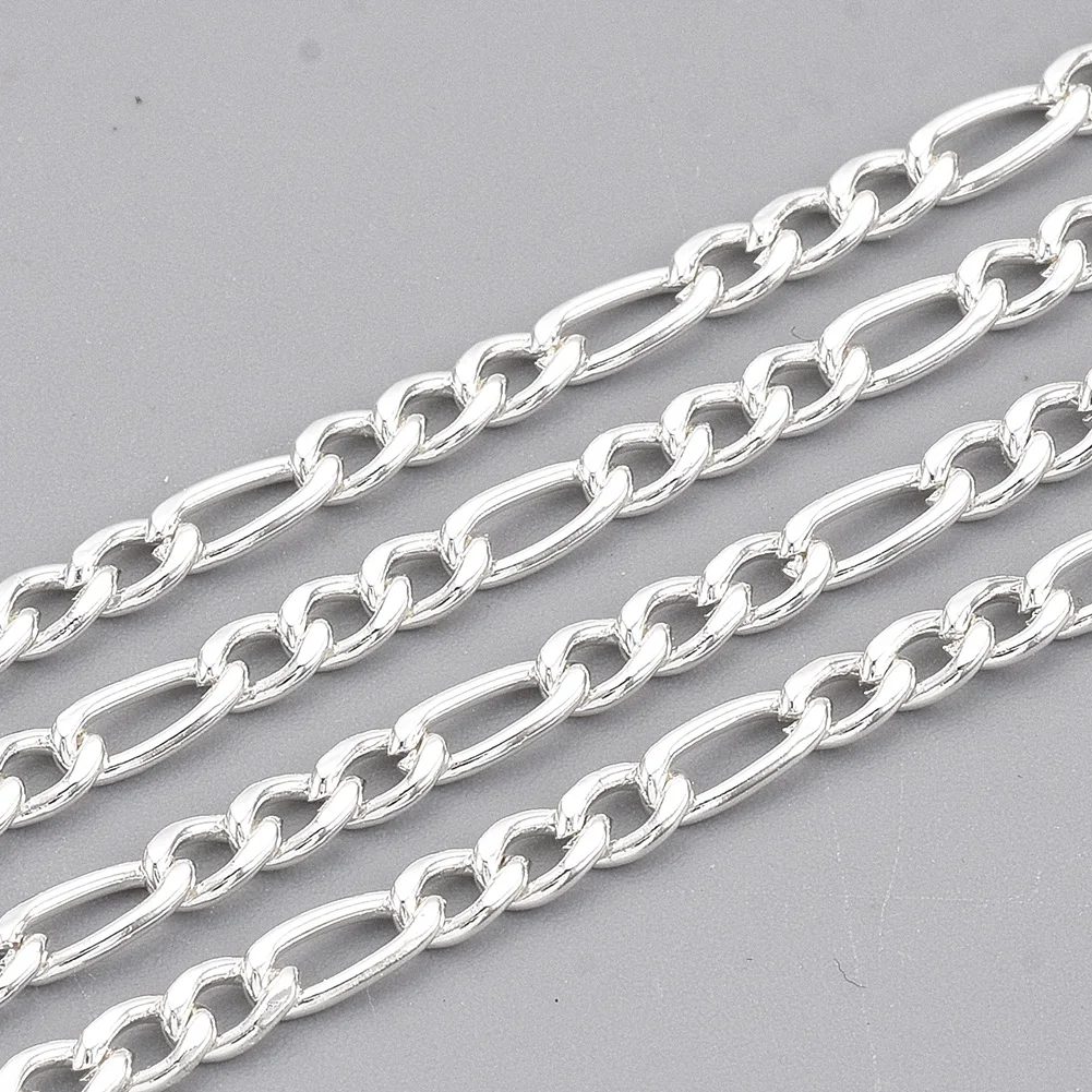 10m 304 Stainless Steel Figaro Chains Link Chains Unwelded Silver Color Plated for Jewelry Making DIY Handmade Punk Bracelet