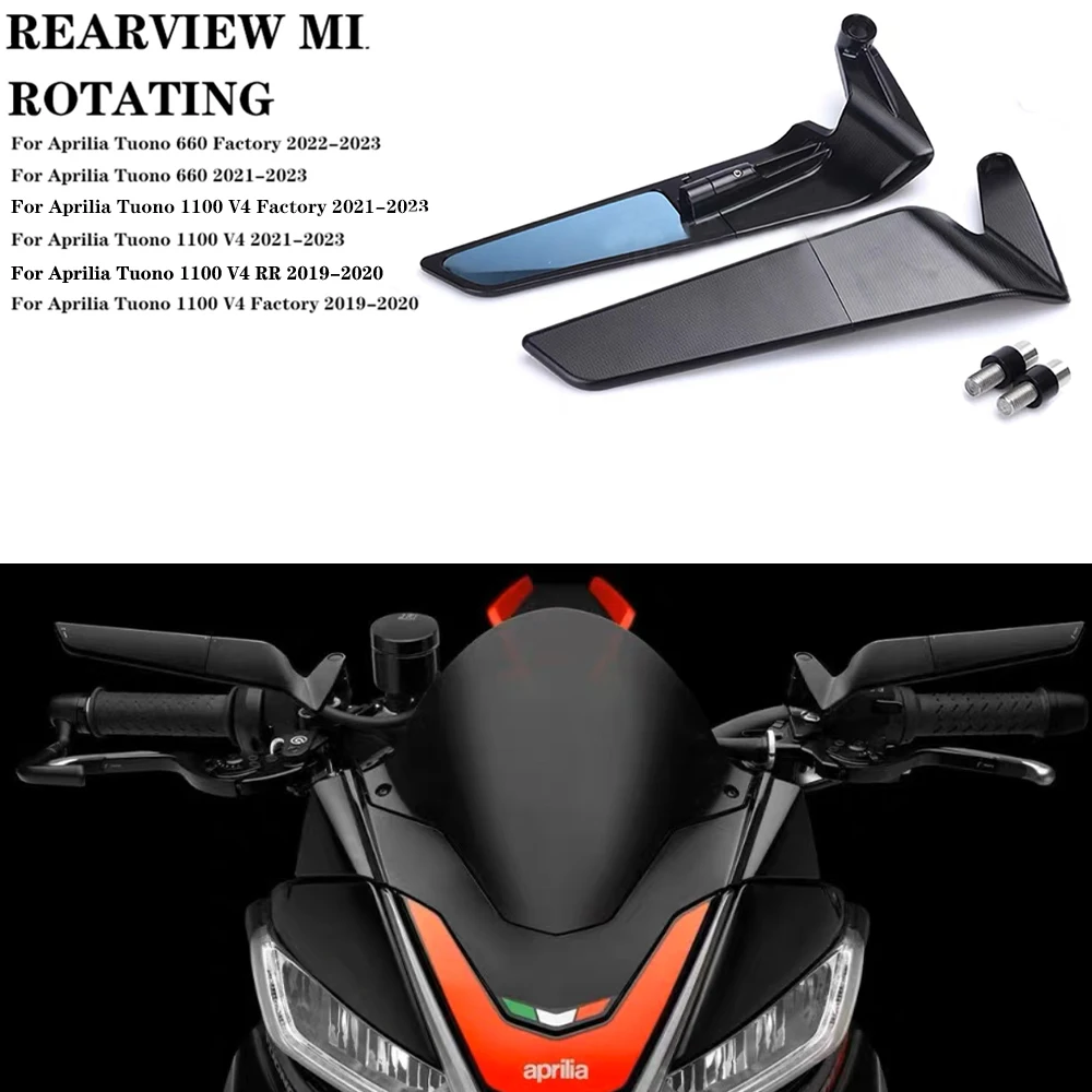 

Motorcycle Wind Wing Adjustable Rotating Rearview Mirror For Aprilia Tuono 660 Factory 2022 2023 Tuono 1100 V4 2019 2020 2021