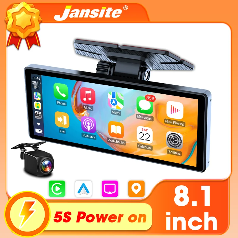 Doppia fotocamera 2.5K Dash Cam Wireless Android Auto Carplay per auto Telecamera anteriore e interna per auto con registrazione in loop per visione notturna IR