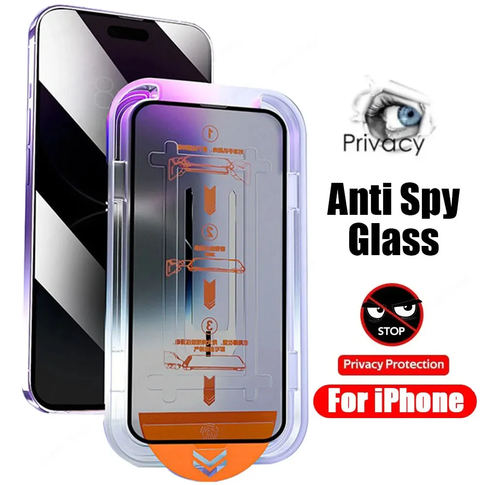 For iPhone 15 14 13 12 11 Pro Max Privacy Tempered Glass Screen
