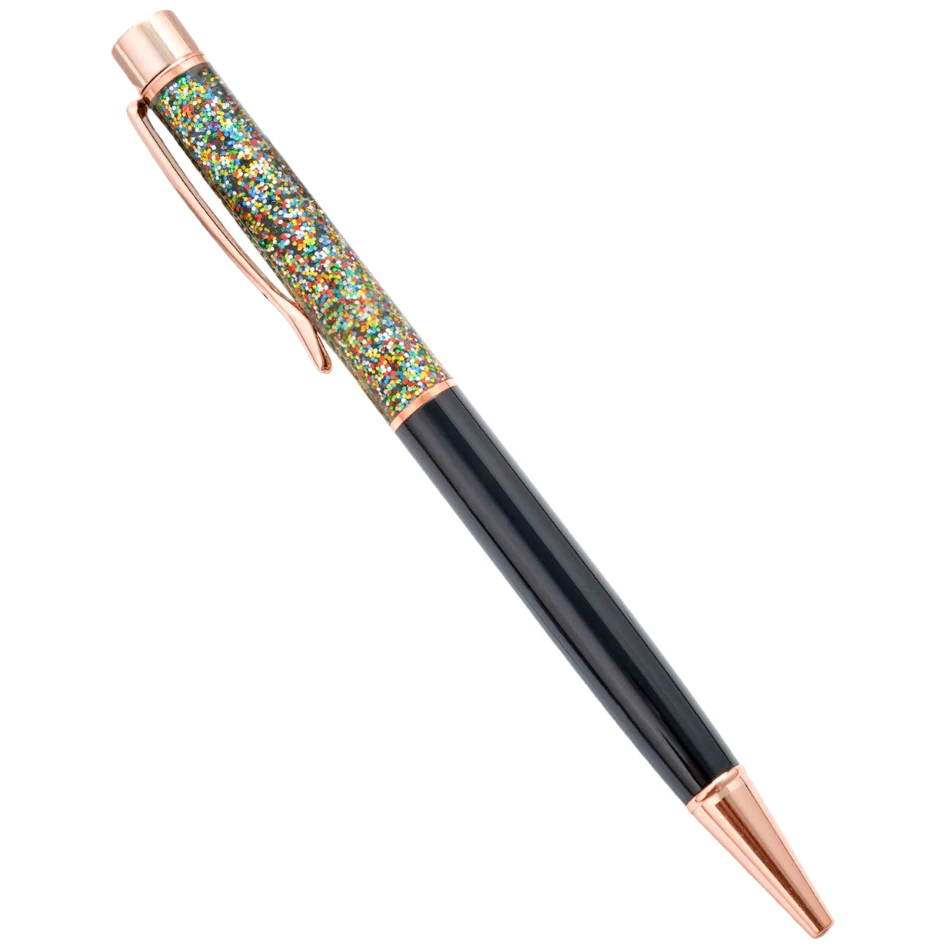 Vibrant Oil Gold Quicksand Luxury Ballpoint Pen - Premium Rotating Metal Design, 1.0mm Tip for School and Office Use