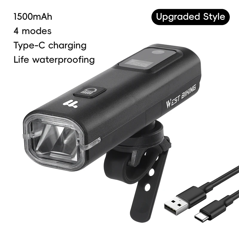 Enhanced Bike Headlight with Intelligent Light Sensing and Quick Release System, 400 Lumen Portable Flashlight