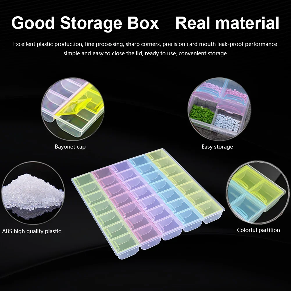 21/35 Grids Plastic Storage Box Portable Nail Art Glitter Rhinestone Storage Tool Diamond Painting Crystal Bead Organizer Holder plastic storage box,diamond painting accessories