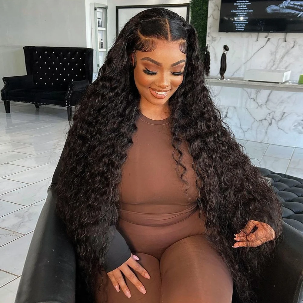 

30 34 Inch Deep Wave Frontal Wig 13x6 Curly Lace Front Human Hair Wigs For Black Women Hd Pre Plucked Transparent Lace Front Wig