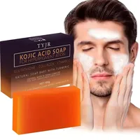 Savon de Massage à l'acide kojique au curcuma, savon fait à la main pour le visage et le bain, pour un nettoyage en profondeur, exfoliant, hydratant pour le corps, curcuma 1
