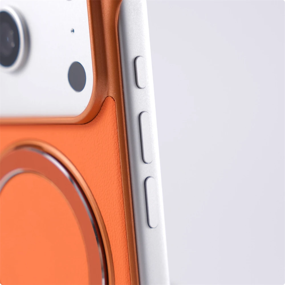 Sleek Magnetic Stand Phone Case with Wireless Charging Cover