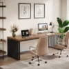 Tribesigns 78''Modern Large Office Desk, 2-Person Computer Workstation, Industrial Wooden Desk with Metal Legs 3