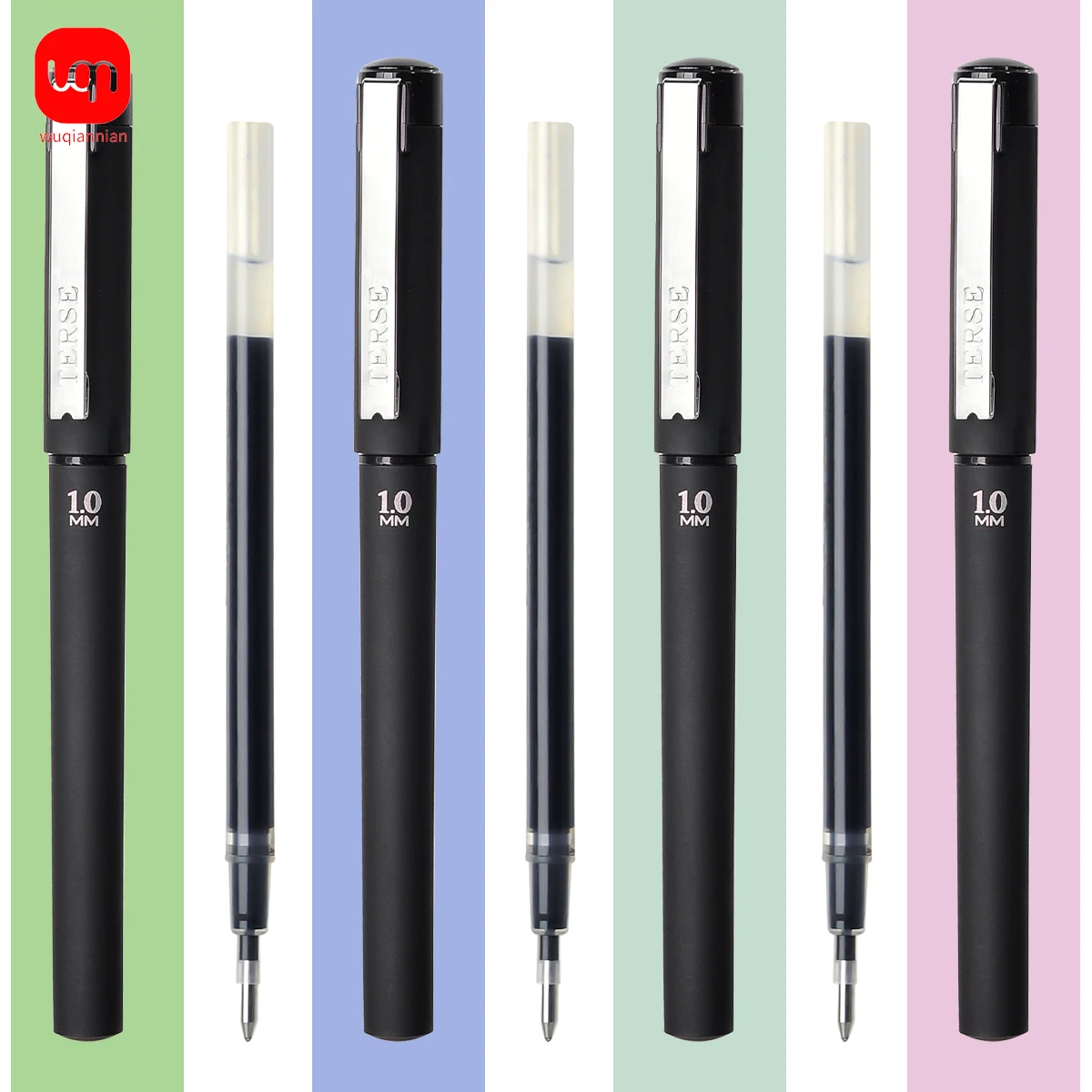블랙 전문 사인 롤러볼 펜, 젤 펜 잉크, 사무용품 책상 액세서리, 1.0mm, 8 개