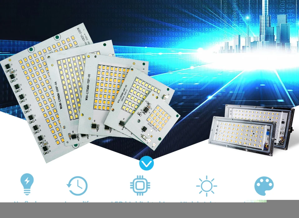 Description Picture 2 of item10pcs/Lot LED Chip 10W 20W 30W 50W 100W Flood Light Beads 220V SMD2835 Led Floodlight Lamp Chips For Outdoor Lighting Spotlight