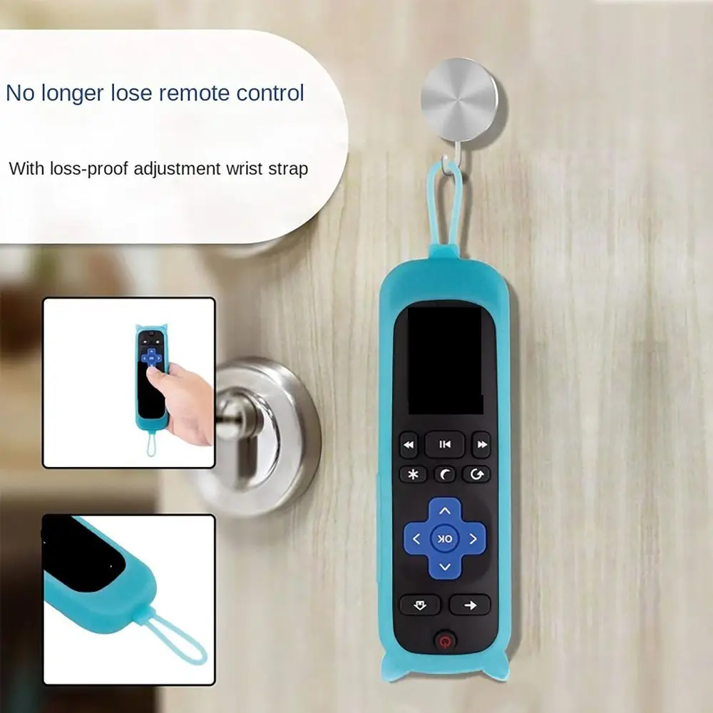 Wrist Strip TV Remote Control Cover Silicone Glow in The Dark Luminous Control Cover Dust Proof Cute Cat Ear Design