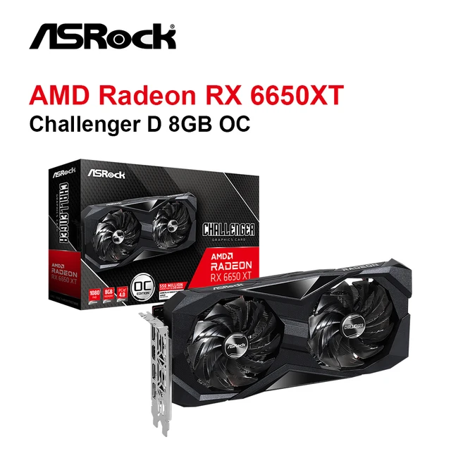 ASRock AMD Radeon RX 6650 XT Challenger D 8GB OC Placa de vídeo RX 6650XT  GDDR6 128bit Video Cards GPU DeskTop Graphics Card - AliExpress