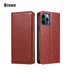 Ultra-Thin Magnetic Leather Flip Case - Premium Protective Cover for Xcover 4S (Brown)