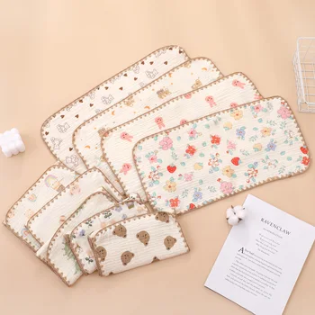 직사각형 면 아기 얼굴 수건 손수건, 부드러운 흡수성 거즈 아기 수건, 어린이 수유 턱받이, 트림 천, 수건
