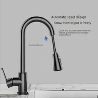 Pull kitchen faucet cold and hot water dual purpose splash proof faucet fast heating household wash basin faucet 4