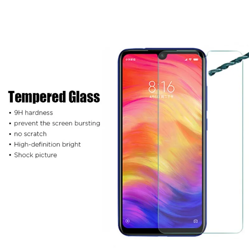 2Pcs HD Hardness Tempered Glass for Redmi Note 8T 8 7 6 5 Pro Screen Protector for Redmi Note 5A Prime 4X 4 Front Glass