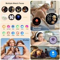 Montre connectée MEVADEN 8,5 mm ultra-fine de luxe en acier inoxydable pour femmes, écran AMOLED HD 1,43 pouces, moniteur de santé, montre connectée sport H33 6