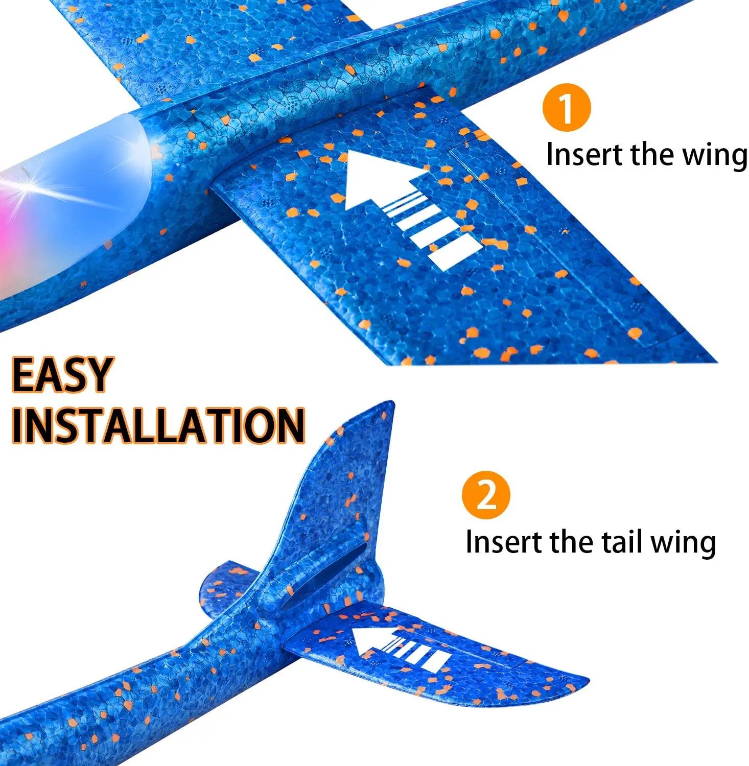 38CM Big Foam Plane Glider Hand Throw Airplane Light Inertial EPP Bubble Planes Outdoor Launch Kids Toys for Children Boys Gift