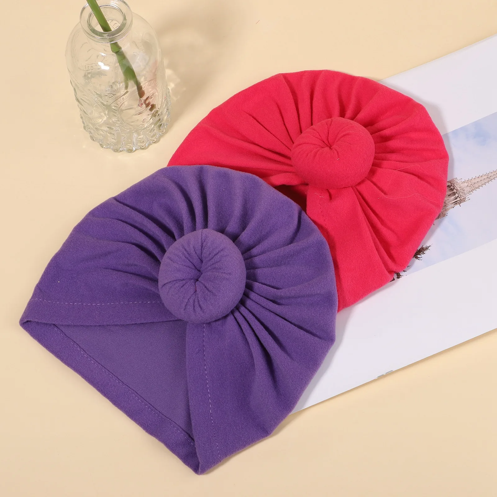 Baby Turban Hat Infant Elastic Soft Cotton Nylon Headband for Girls