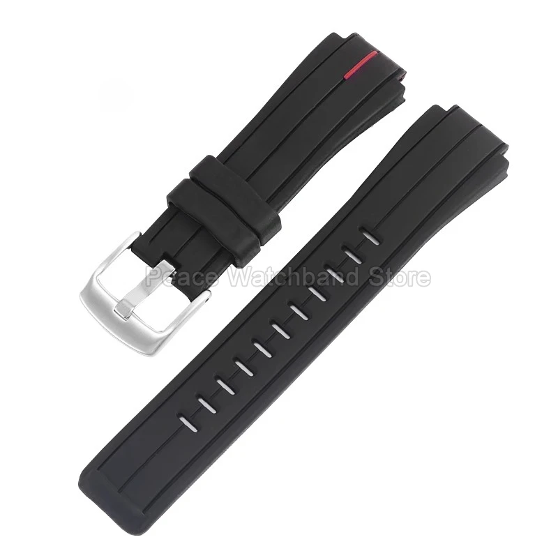 Colorfast Smooth-Textured Silicone Watchband with Convex Interface