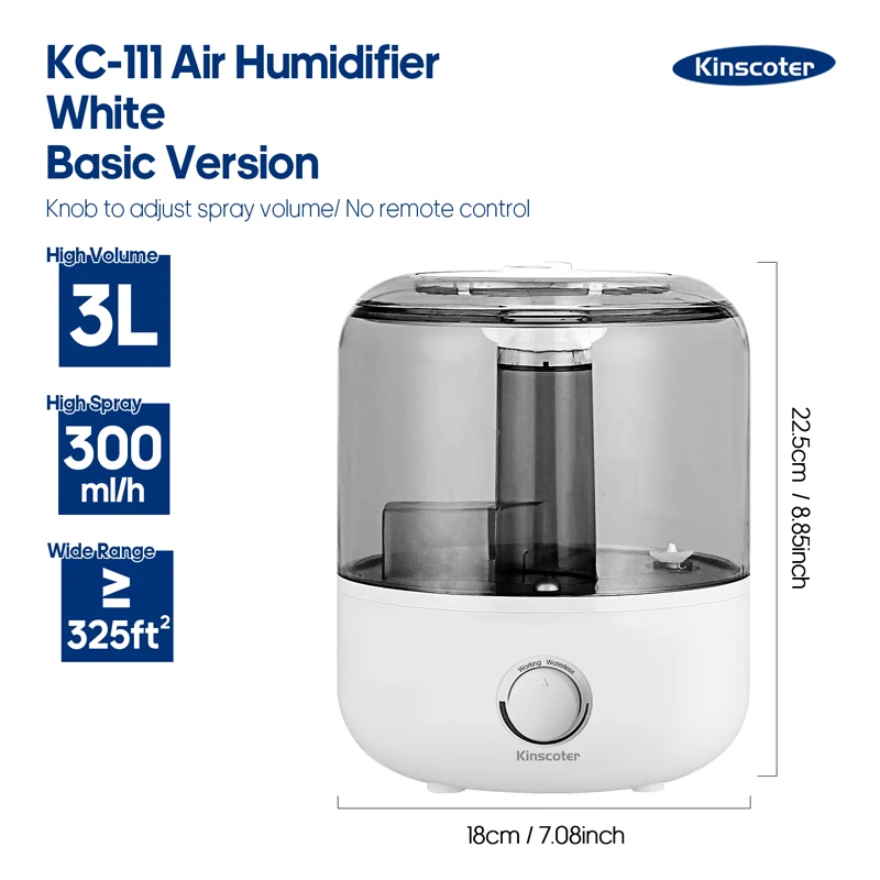KINSCOTER 3L مرطب الهواء المهنية سعة كبيرة المنزل...