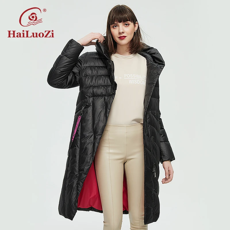 

HaiLuoZi 2022 Women's Winter Jacket Fashion Coat Women Hooded Warm Slim Long Parkas Bio Fluff Hight Quality Thick Outwear 08