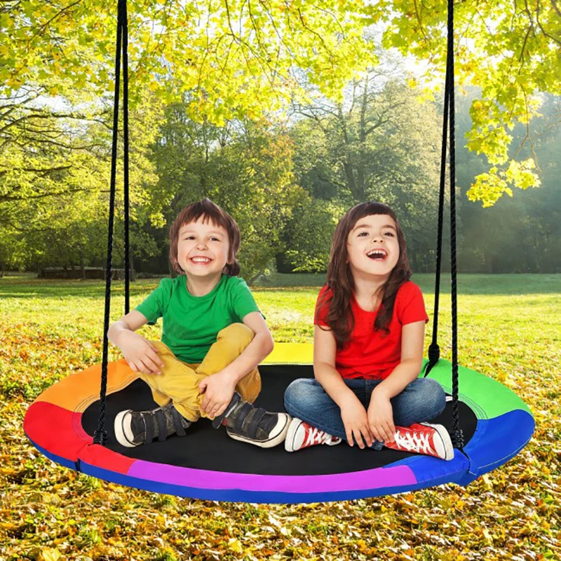 Columpio de árbol de platillo volador de 40 pulgadas con 2 correas colgantes para niños, silla colgante de huevo para exteriores, columpio sillas de columpio| | - AliExpress