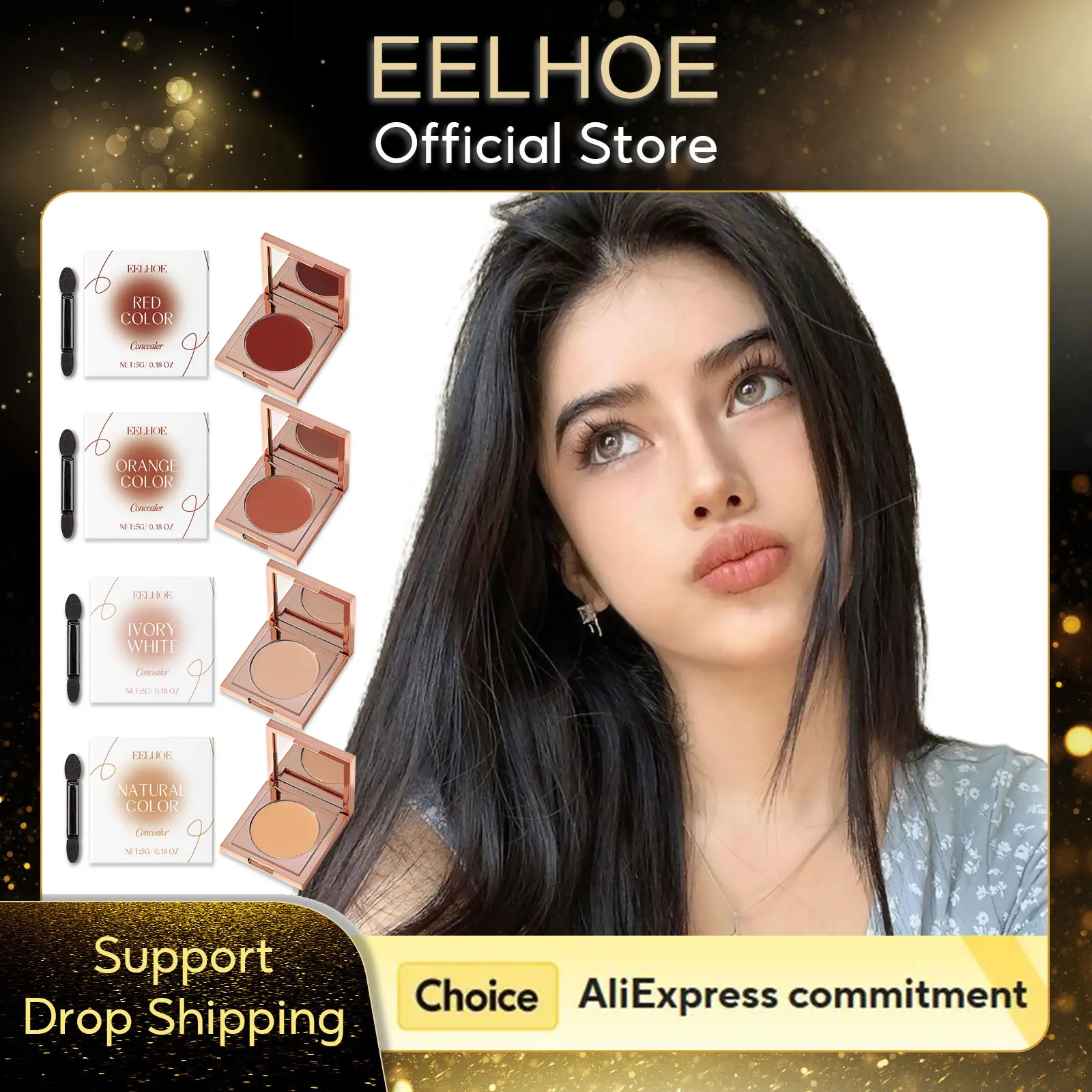 4 Colors Concealer Makeup Covering Facial Blemishes Oil Control Waterproof Dark Circles Cover Concealer Full Coverage 5g liquid concealer,makeup concealer,waterproof concealer,face concealer