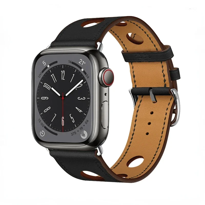 Premium Genuine Leather Watch Strap - Elegant and Versatile Wristband Bracelet