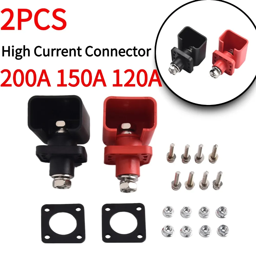 2pcs 200/150/120A Through-wall Type Lithium Battery Energy Storage Terminal High Current Lithium Battery Copper Terminal Connect