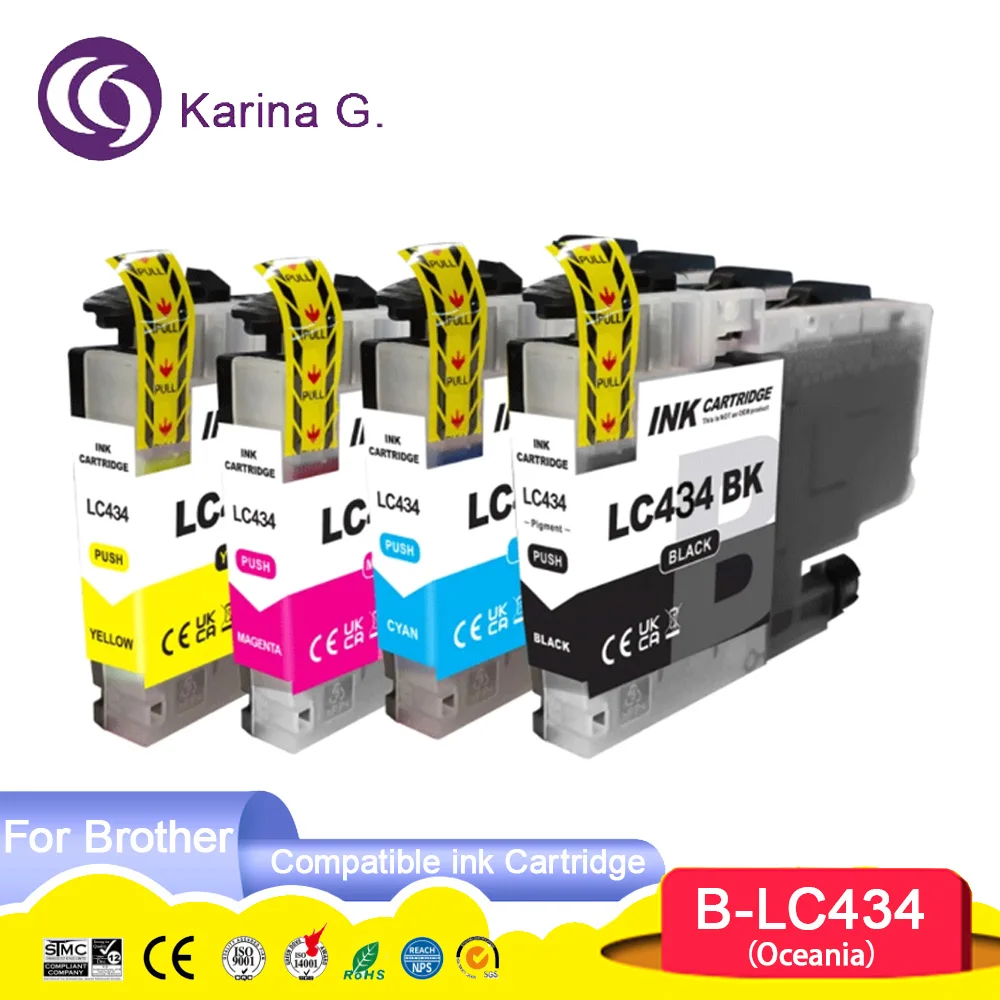Standard capacity LC434 LC 434 Premium Color Compatible inkjet Ink Cartridge For
