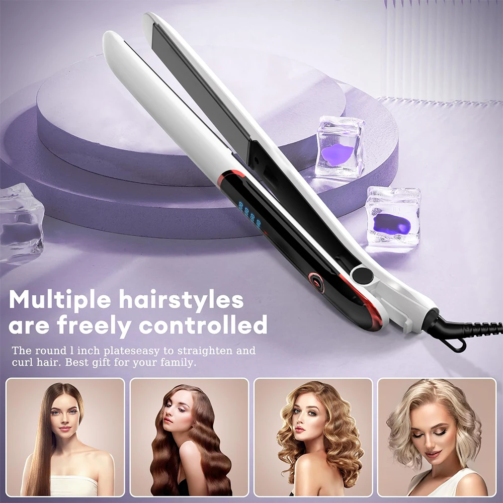 Professional Flat Iron Hair Straightener and Curling Iron Fast Heat Up Ceramic Coating for Shinier Smoother Hair Styling Tool 5