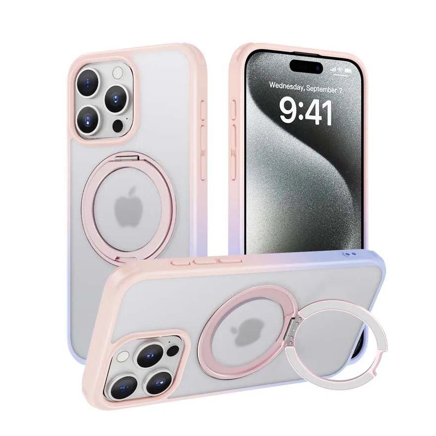 

Чехол для iPhone 14 13 12 15 Pro Max Plus с поддержкой беспроводной зарядки Magsafe, магнитный ударопрочный чехол для телефона с поворотом на 360 градусов