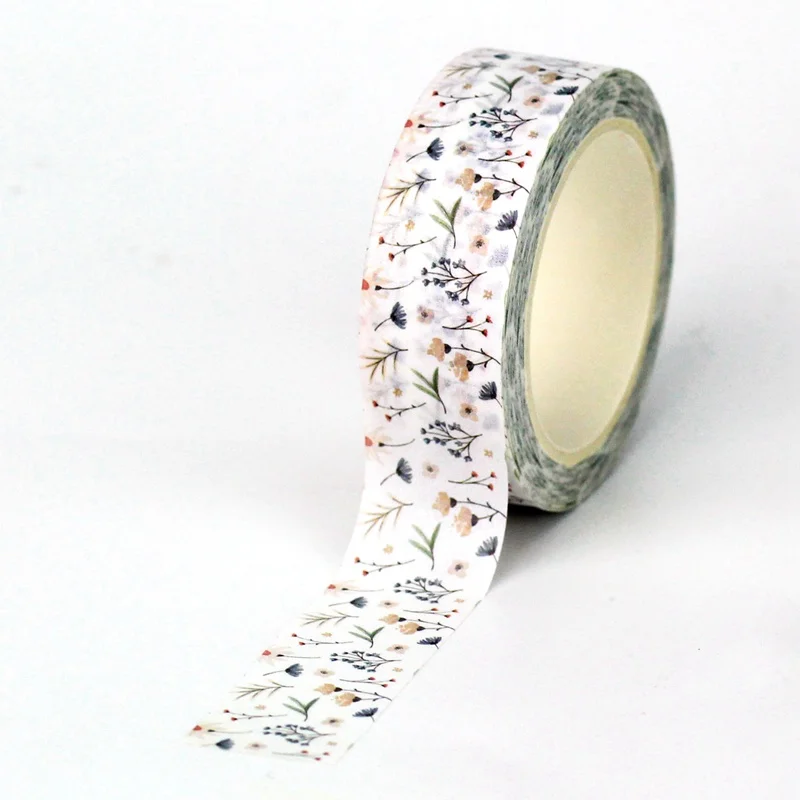 

NEW 1PC 10M Decorative White Branch Leaves Washi Tape for Gift Wrapping Planner Masking Tape Cute Stationery