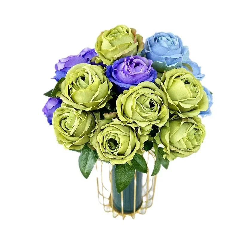 Elegant Pearl Rose Artificial Flower Bouquet - Wedding & Valentine's Day Decoration Ornament